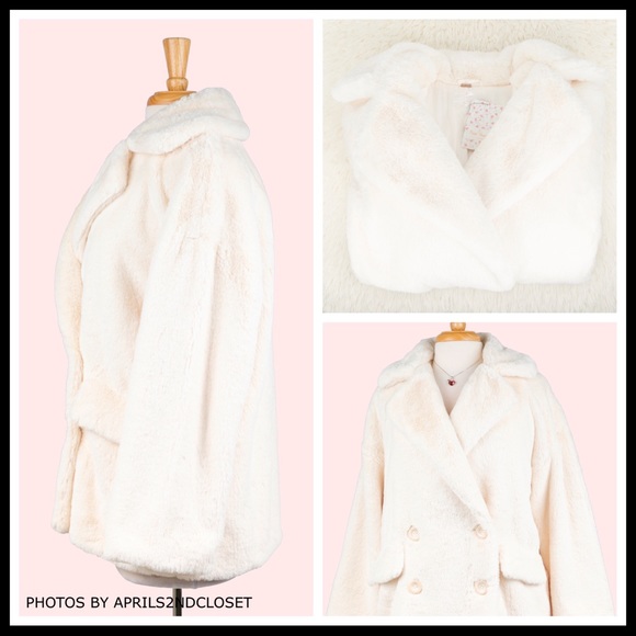 FREE PEOPLE BOHO TEDDY COAT FAUX FUR JACKET A3C - Picture 10 of 16